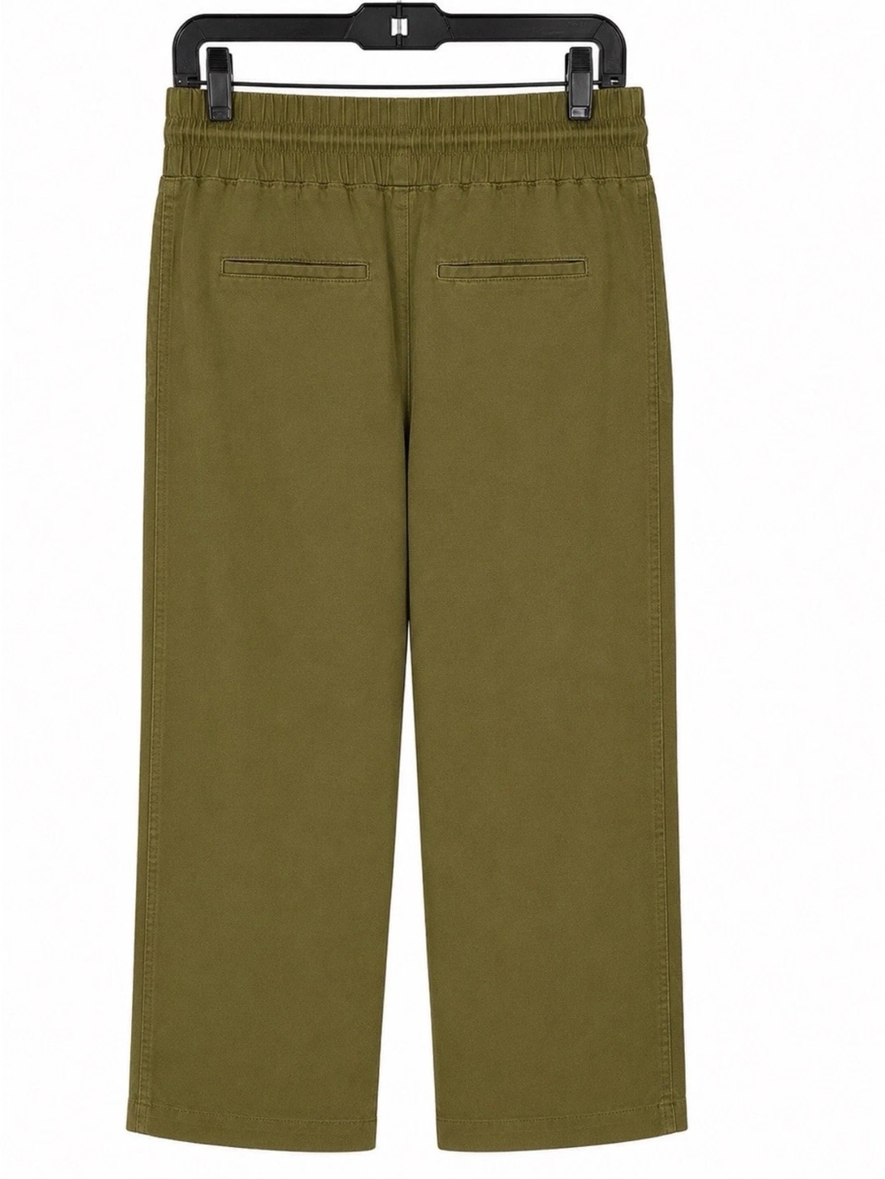 Quince 100% European Linen Wide Leg Pants Olive Green Drawstring Elastic Waist L - Picture 2 of 5